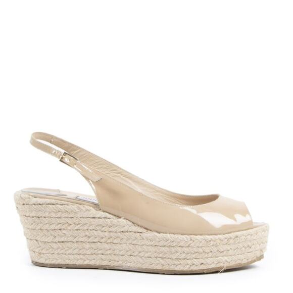 Jimmy Choo Tan Suede Espadrille Wedges - Size 39 EU/ 8.5-9 US - Picture 1 of 7